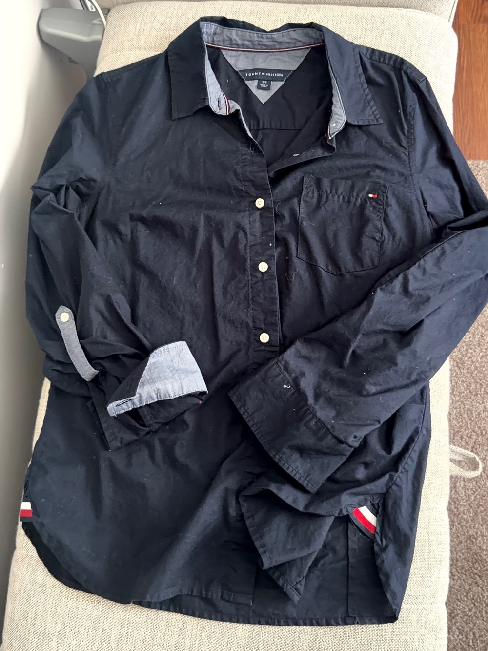 Tommy Hilfiger Dark Navy Long-Sleeve Polo Shirt